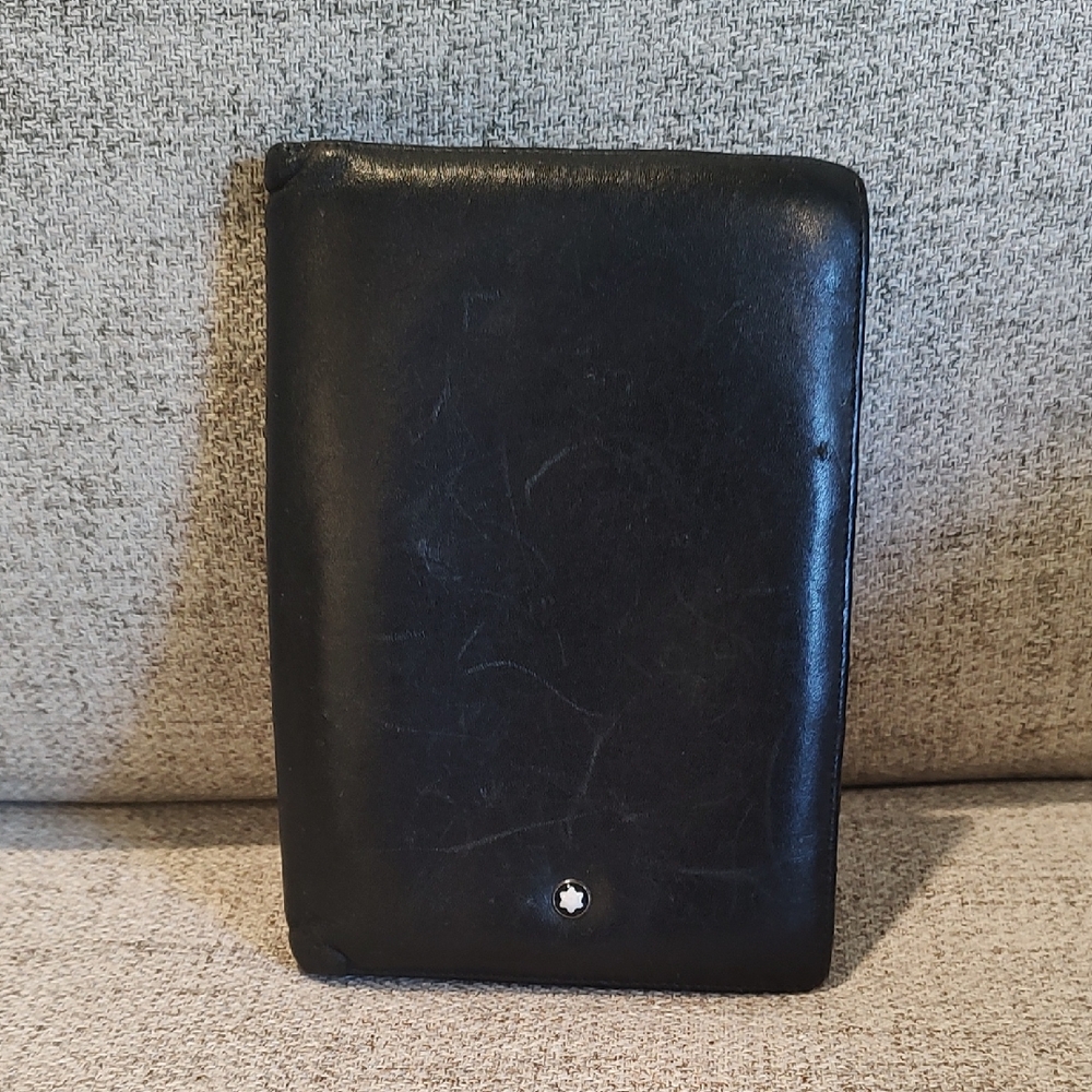 Montblanc Black Leather Travel Wallet•8cc+•Bifold•Used